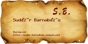 Sudár Barnabás névjegykártya